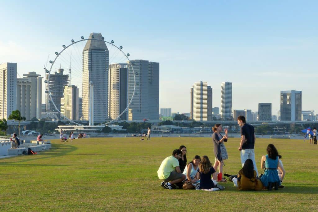 Students enjoying recreation in Singapore